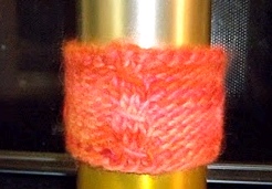 Cabled Coffee Cozy