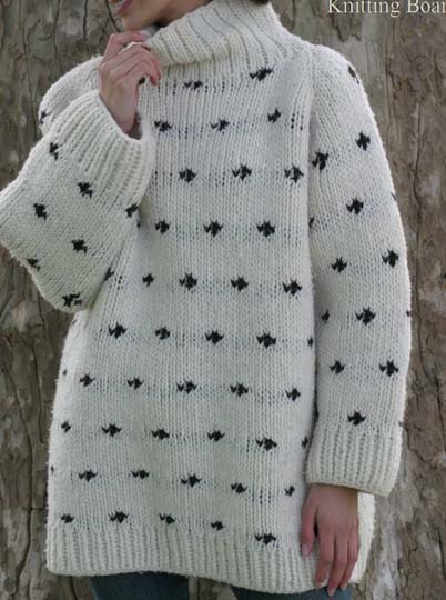 Chunky Fleur de Lis Knit Sweater