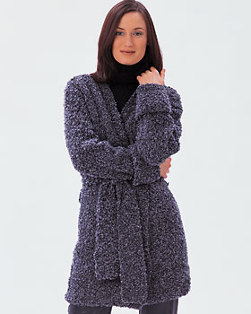 Boucle Long Wrap Sweater