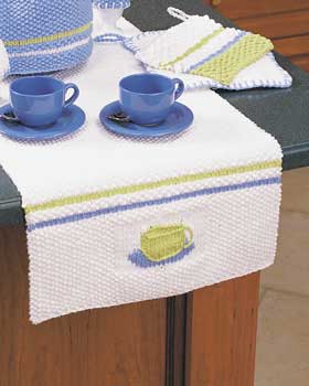 Knit Teacup Table Runner