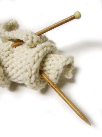 Knitting Needles and Work