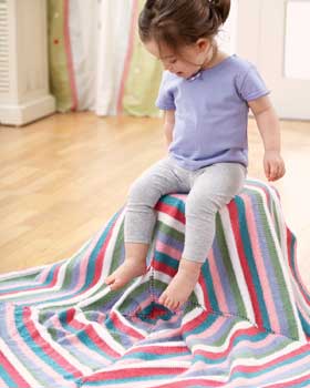 Knit Radiating Squares Baby Blanket