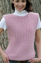 Pink Knit Ribbed Vest