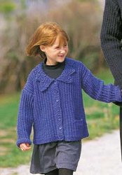 Textured Cardigan with Lacy Collar