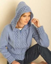 Cable Cardigan with Hood