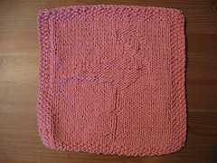 Knit Flamingo Dishcloth 2