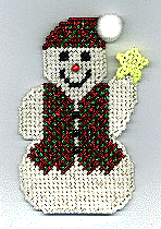 Plastic Canvas Christmas Snowman Ornament