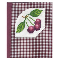 Cherries Cross Stitch Gingham Notebook