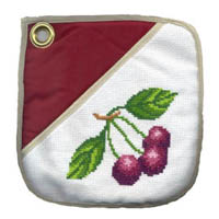 Cherries Cross Stitch Oven Pad