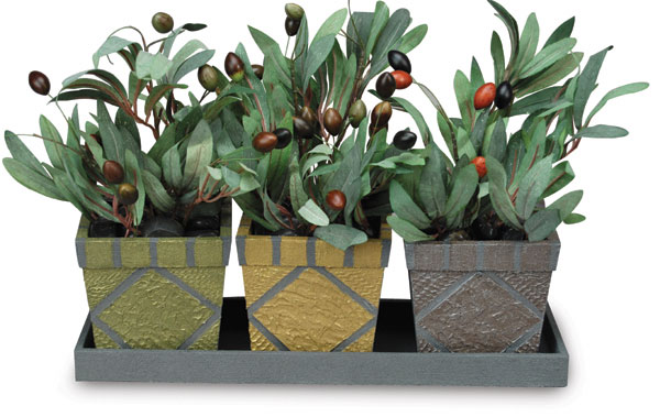 Trio of Textured Garden Planters