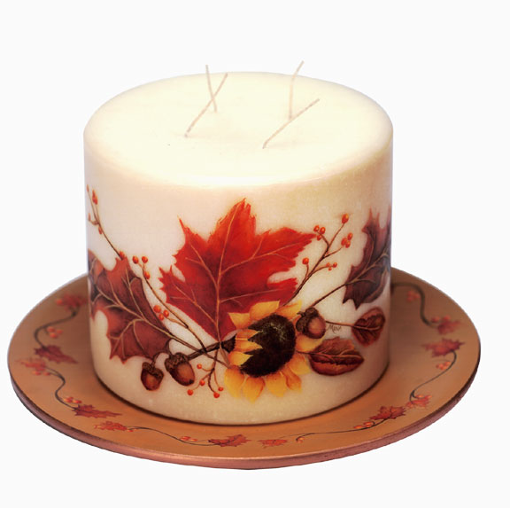 Fall Harvest Candle and Plate