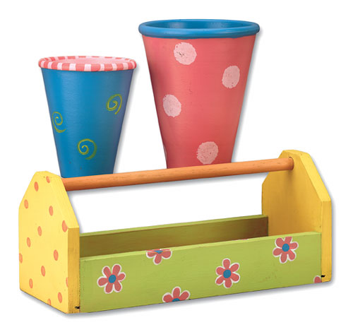 Flower Garden Caddy and Rose Pots