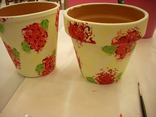 Geranium Painted Garden Pots