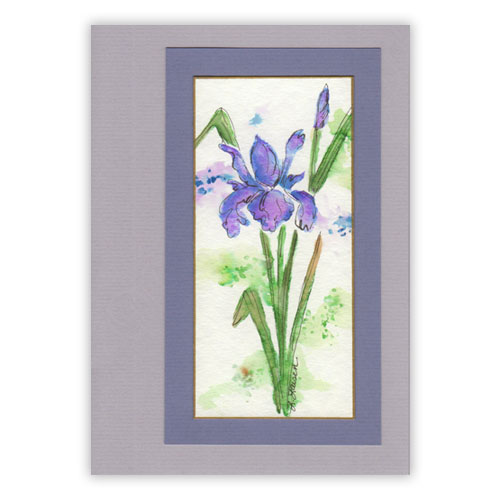 Iris Watercolor Card