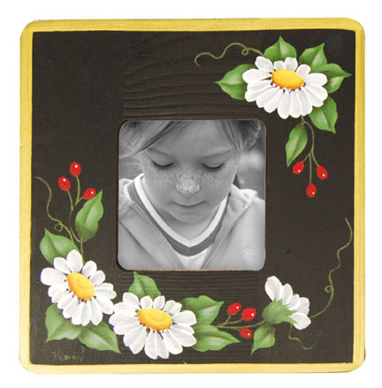 Daisy Painted Photo Frame