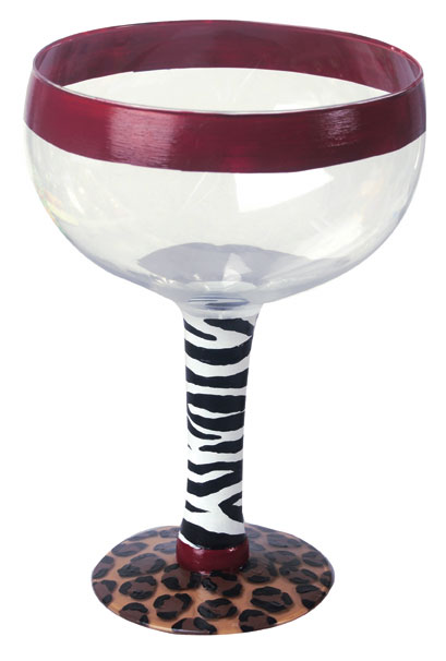 Animal Print Margarita Glass