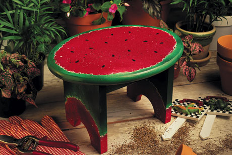 Sweet Painted Summer Watermelon Stool