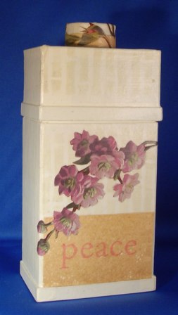 Floral Decoupage Mache Bottle