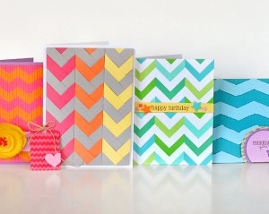 Neon Chevron Cards