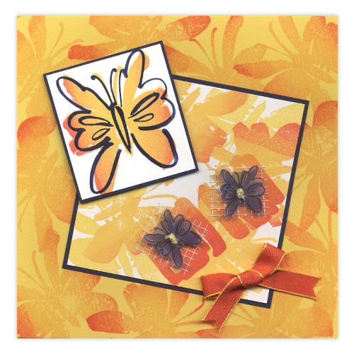 Butterfly Button Stamped Card