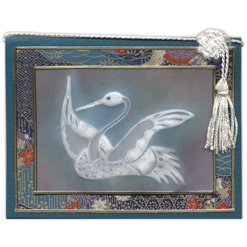 Japanese Crane Stamp Card