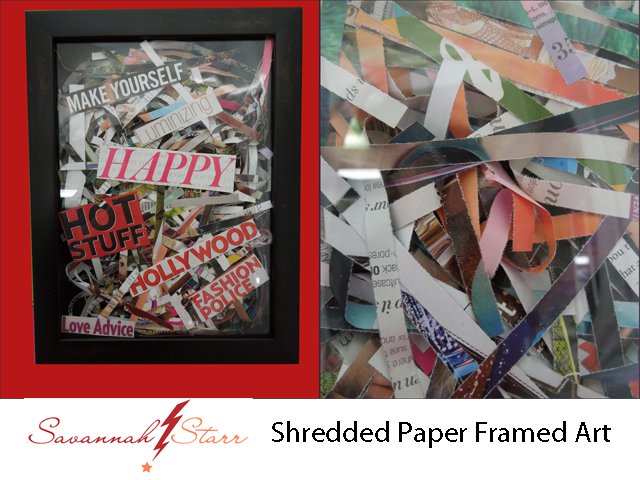 shredded paper frame art