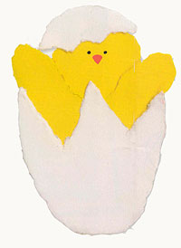 Hatching Egg Torn Paper Greeting Card