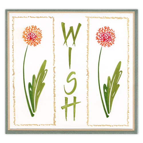 Wish Stamped Flower Card