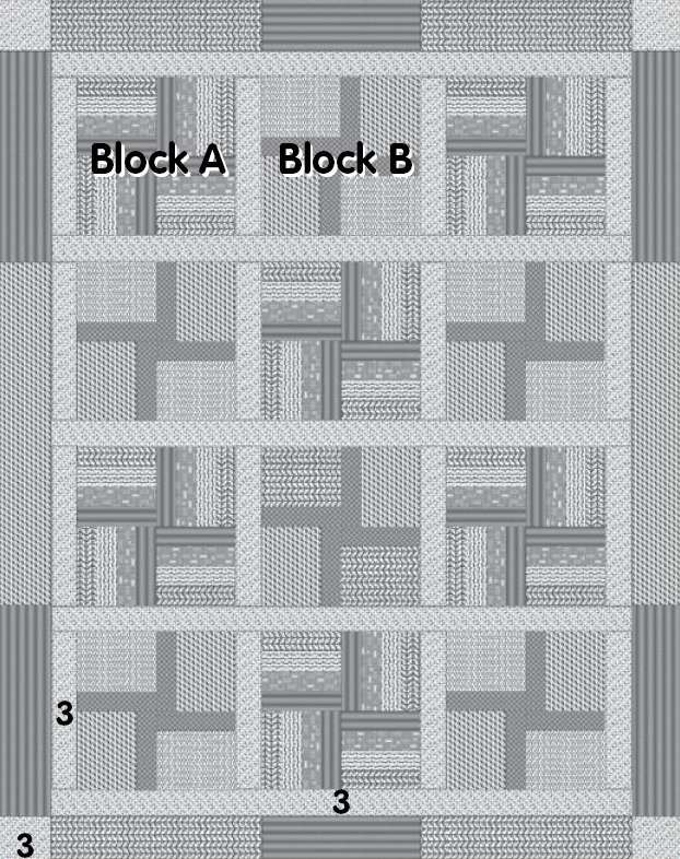 Running Eight Quilt Diagram