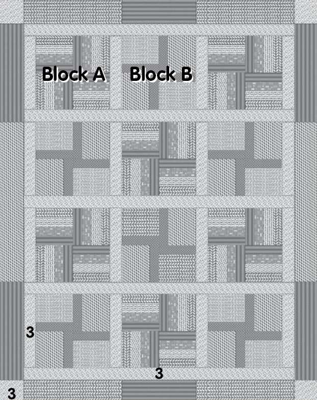 Running Eight Quilt Diagram