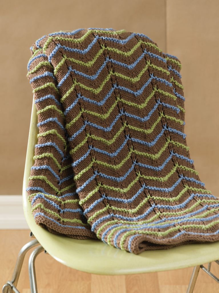 Earth Tone Knit Afghan