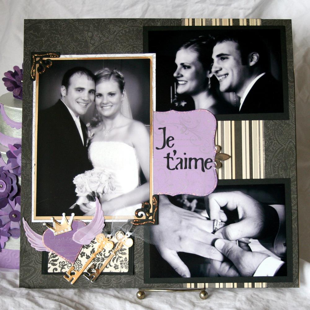 Wedding layout from my wedding scrapbook!  Wedding scrapbook pages,  Wedding scrapbooking layouts, Bride scrapbook