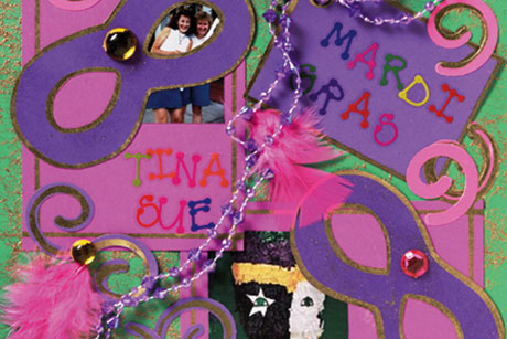 Mardi Gras Scrapbook Layout