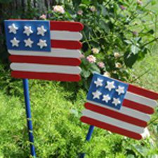 Wooden American Flags