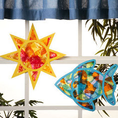 Colorful Tissue Paper Suncatchers