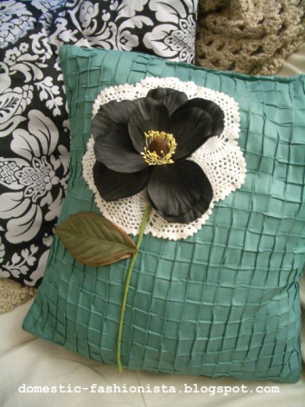 Black Flower Pillow