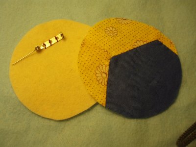 Fabric Scrap and Button Brooch 1