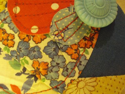 Fabric Scrap and Button Brooch 7