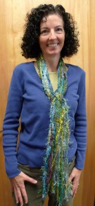 Green Modeled Fiber Scarf