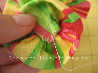 Ruffled Fabric Flower Pin step 6
