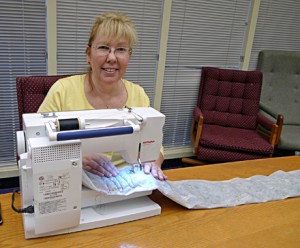 Sewing Fiber Scarves in Stabilizer