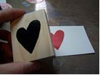 Stamping Heart on Card