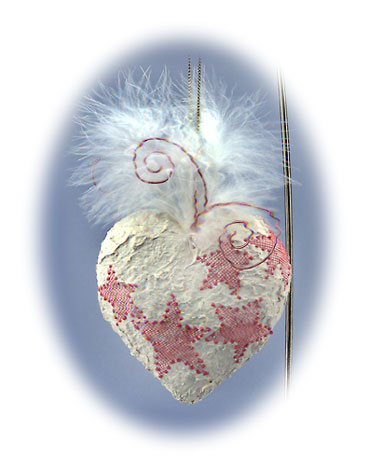 Painted heart love ornament