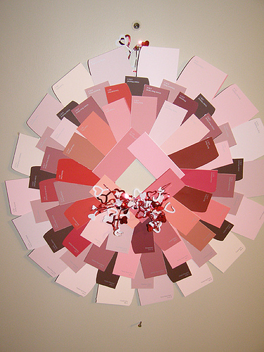 Paint Chip Valentine Wreath