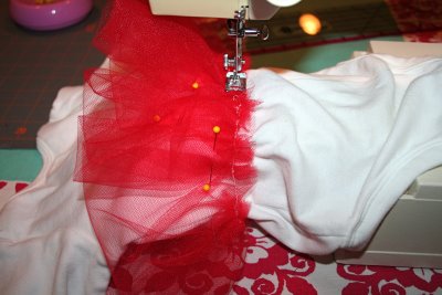 Sewing Tulle to Onesie