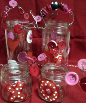 cute as a button valentine's day jars