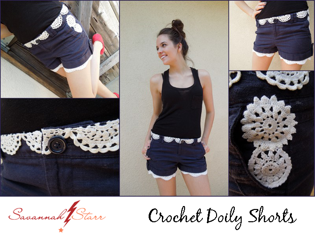 Faux Crochet Doily Shorts