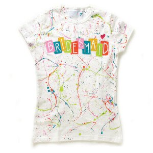 Splatter Paint Bridesmaid Tee Shirt