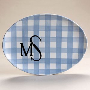 Personalized  Plaid Platter