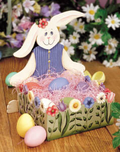 Garden Bunny Wood Easter Box